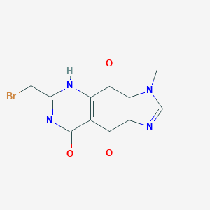 molecular formula C12H9BrN4O3 B048932 6-(bromomethyl)-2,3-dimethyl-5H-imidazo[4,5-g]quinazoline-4,8,9-trione CAS No. 121732-15-8