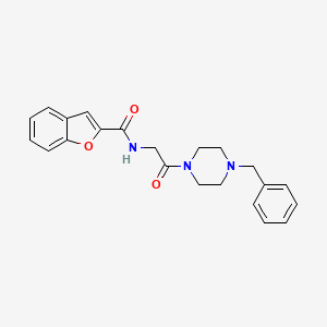 molecular formula C22H23N3O3 B4893324 N-[2-(4-benzylpiperazin-1-yl)-2-oxoethyl]-1-benzofuran-2-carboxamide 
