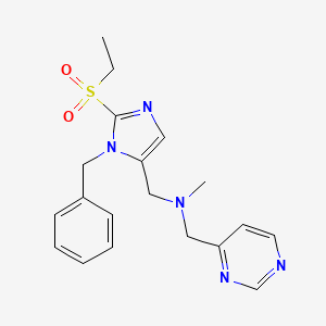 molecular formula C19H23N5O2S B4893610 N-[(3-benzyl-2-ethylsulfonylimidazol-4-yl)methyl]-N-methyl-1-pyrimidin-4-ylmethanamine 