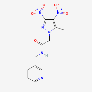 molecular formula C12H12N6O5 B4893732 2-(5-METHYL-3,4-DINITRO-1H-PYRAZOL-1-YL)-N-[(PYRIDIN-3-YL)METHYL]ACETAMIDE 