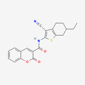 molecular formula C21H18N2O3S B4893751 N-(3-cyano-6-ethyl-4,5,6,7-tetrahydro-1-benzothiophen-2-yl)-2-oxo-2H-chromene-3-carboxamide 