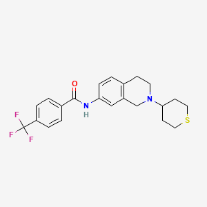 molecular formula C22H23F3N2OS B4893791 N-[2-(thian-4-yl)-3,4-dihydro-1H-isoquinolin-7-yl]-4-(trifluoromethyl)benzamide 