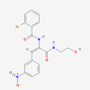 molecular formula C18H16BrN3O5 B4893880 2-bromo-N-[(E)-3-(2-hydroxyethylamino)-1-(3-nitrophenyl)-3-oxoprop-1-en-2-yl]benzamide 