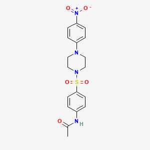 molecular formula C18H20N4O5S B4893996 N-(4-{[4-(4-nitrophenyl)piperazin-1-yl]sulfonyl}phenyl)acetamide 