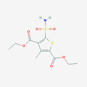 molecular formula C11H15NO6S2 B489403 2,4-Diethyl 3-methyl-5-sulfamoylthiophene-2,4-dicarboxylate CAS No. 501348-43-2