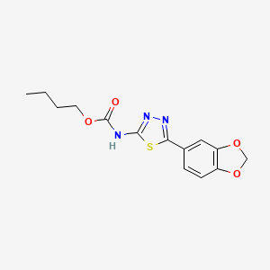 molecular formula C14H15N3O4S B4894035 butyl N-[5-(1,3-benzodioxol-5-yl)-1,3,4-thiadiazol-2-yl]carbamate 