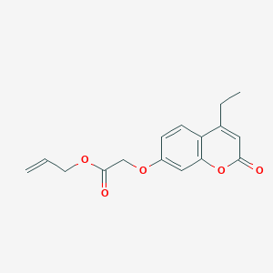 molecular formula C16H16O5 B4894073 PROP-2-EN-1-YL 2-[(4-ETHYL-2-OXO-2H-CHROMEN-7-YL)OXY]ACETATE 