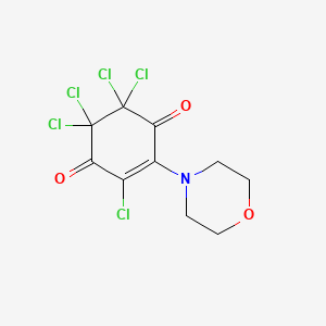 molecular formula C10H8Cl5NO3 B4894082 2,5,5,6,6-Pentachloro-3-morpholin-4-ylcyclohex-2-ene-1,4-dione 