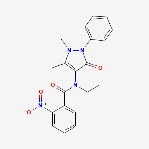 molecular formula C20H20N4O4 B4894109 N-(1,5-dimethyl-3-oxo-2-phenylpyrazol-4-yl)-N-ethyl-2-nitrobenzamide CAS No. 15054-47-4