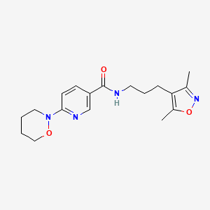 molecular formula C18H24N4O3 B4894155 N-[3-(3,5-dimethyl-1,2-oxazol-4-yl)propyl]-6-(oxazinan-2-yl)pyridine-3-carboxamide 