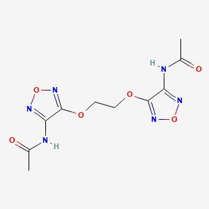 molecular formula C10H12N6O6 B4894311 N-[4-[2-[(4-acetamido-1,2,5-oxadiazol-3-yl)oxy]ethoxy]-1,2,5-oxadiazol-3-yl]acetamide 