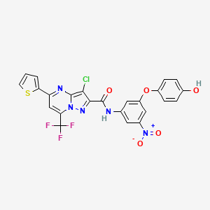 molecular formula C24H13ClF3N5O5S B4894380 3-chloro-N-[3-(4-hydroxyphenoxy)-5-nitrophenyl]-5-(thiophen-2-yl)-7-(trifluoromethyl)pyrazolo[1,5-a]pyrimidine-2-carboxamide 