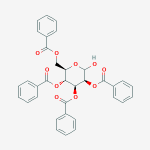molecular formula C34H28O10 B048944 (3,4,5-tribenzoyloxy-6-hydroxyoxan-2-yl)methyl benzoate CAS No. 113544-59-5