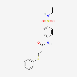 molecular formula C17H20N2O3S2 B4894444 N-[4-(ethylsulfamoyl)phenyl]-3-(phenylsulfanyl)propanamide 