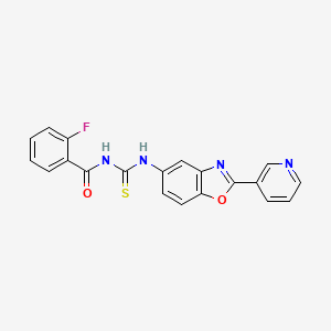 molecular formula C20H13FN4O2S B4894485 2-fluoro-N-{[2-(pyridin-3-yl)-1,3-benzoxazol-5-yl]carbamothioyl}benzamide 