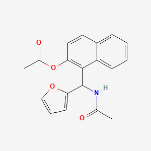 molecular formula C19H17NO4 B4894723 [1-[Acetamido(furan-2-yl)methyl]naphthalen-2-yl] acetate 