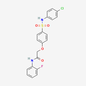 molecular formula C20H16ClFN2O4S B4894891 2-[4-[(4-chlorophenyl)sulfamoyl]phenoxy]-N-(2-fluorophenyl)acetamide 