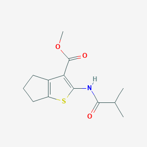 molecular formula C13H17NO3S B4895223 METHYL 2-(ISOBUTYRYLAMINO)-5,6-DIHYDRO-4H-CYCLOPENTA(B)THIOPHENE-3-CARBOXYLATE 
