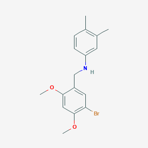 molecular formula C17H20BrNO2 B4895356 N-[(5-bromo-2,4-dimethoxyphenyl)methyl]-3,4-dimethylaniline 
