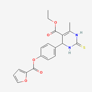 molecular formula C19H18N2O5S B4895365 ethyl 4-[4-(furan-2-carbonyloxy)phenyl]-6-methyl-2-sulfanylidene-3,4-dihydro-1H-pyrimidine-5-carboxylate CAS No. 6240-68-2