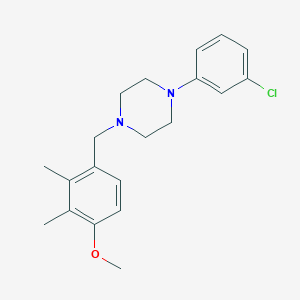 molecular formula C20H25ClN2O B4895409 1-(3-Chlorophenyl)-4-[(4-methoxy-2,3-dimethylphenyl)methyl]piperazine 