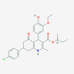 molecular formula C29H32ClNO5 B4895426 Butan-2-yl 7-(4-chlorophenyl)-4-(3-ethoxy-4-hydroxyphenyl)-2-methyl-5-oxo-1,4,5,6,7,8-hexahydroquinoline-3-carboxylate 
