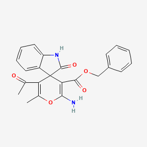 molecular formula C23H20N2O5 B4895432 BENZYL 3'-ACETYL-6'-AMINO-2'-METHYL-2-OXO-1,2-DIHYDROSPIRO[INDOLE-3,4'-PYRAN]-5'-CARBOXYLATE CAS No. 5678-84-2