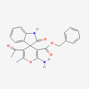 B4895432 benzyl 5'-acetyl-2'-amino-6'-methyl-2-oxo-1,2-dihydrospiro[indole-3,4'-pyran]-3'-carboxylate CAS No. 5678-84-2