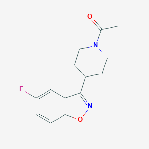 molecular formula C14H15FN2O2 B048955 1-(4-(5-Fluorobenzo[d]isoxazol-3-yl)piperidin-1-yl)ethanone CAS No. 84163-10-0