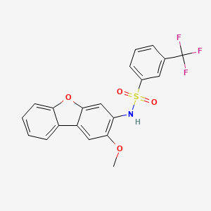 molecular formula C20H14F3NO4S B4895523 N-(2-methoxydibenzofuran-3-yl)-3-(trifluoromethyl)benzenesulfonamide 