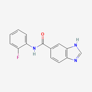 molecular formula C14H10FN3O B4895553 N-(2-FLUOROPHENYL)-1H-13-BENZODIAZOLE-6-CARBOXAMIDE 