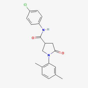 molecular formula C19H19ClN2O2 B4895715 N-(4-chlorophenyl)-1-(2,5-dimethylphenyl)-5-oxopyrrolidine-3-carboxamide 