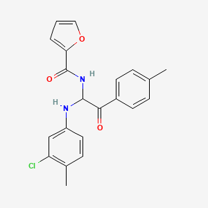 molecular formula C21H19ClN2O3 B4895753 N-{1-[(3-chloro-4-methylphenyl)amino]-2-(4-methylphenyl)-2-oxoethyl}furan-2-carboxamide 