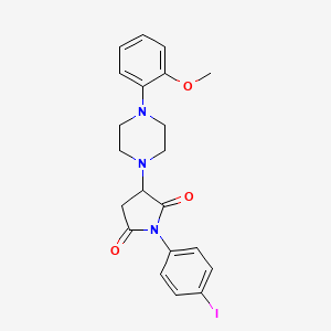 molecular formula C21H22IN3O3 B4895841 1-(4-Iodophenyl)-3-[4-(2-methoxyphenyl)piperazin-1-yl]pyrrolidine-2,5-dione 