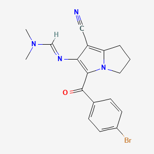 molecular formula C18H17BrN4O B4895936 N'-[3-(4-bromobenzoyl)-1-cyano-6,7-dihydro-5H-pyrrolizin-2-yl]-N,N-dimethylmethanimidamide 