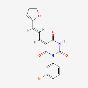 molecular formula C17H11BrN2O4 B4895957 (5E)-1-(3-Bromophenyl)-5-[(2E)-3-(furan-2-YL)prop-2-EN-1-ylidene]-1,3-diazinane-2,4,6-trione 