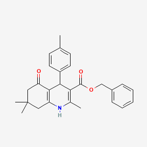 molecular formula C27H29NO3 B4895989 Benzyl 2,7,7-trimethyl-4-(4-methylphenyl)-5-oxo-1,4,5,6,7,8-hexahydroquinoline-3-carboxylate 