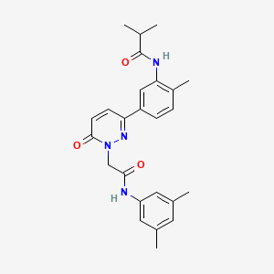 molecular formula C25H28N4O3 B4896074 N-[5-(1-{2-[(3,5-dimethylphenyl)amino]-2-oxoethyl}-6-oxo-1,6-dihydropyridazin-3-yl)-2-methylphenyl]-2-methylpropanamide 