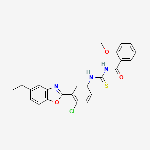 molecular formula C24H20ClN3O3S B4896107 N-{[4-chloro-3-(5-ethyl-1,3-benzoxazol-2-yl)phenyl]carbamothioyl}-2-methoxybenzamide 
