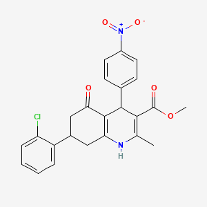 molecular formula C24H21ClN2O5 B4896156 methyl 7-(2-chlorophenyl)-2-methyl-4-(4-nitrophenyl)-5-oxo-1,4,5,6,7,8-hexahydroquinoline-3-carboxylate 