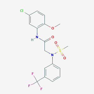 molecular formula C17H16ClF3N2O4S B4896271 N-(5-chloro-2-methoxyphenyl)-2-[N-methylsulfonyl-3-(trifluoromethyl)anilino]acetamide 