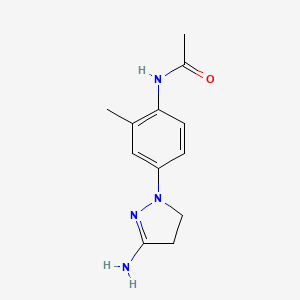molecular formula C12H16N4O B4896304 N-[4-(5-amino-3,4-dihydropyrazol-2-yl)-2-methylphenyl]acetamide 