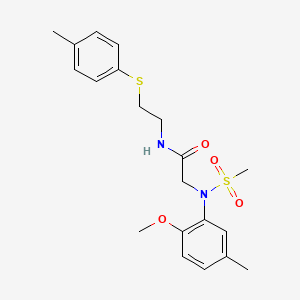 molecular formula C20H26N2O4S2 B4896330 2-(2-methoxy-5-methyl-N-methylsulfonylanilino)-N-[2-(4-methylphenyl)sulfanylethyl]acetamide 