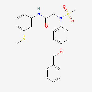 molecular formula C23H24N2O4S2 B4896432 N~2~-[4-(benzyloxy)phenyl]-N~2~-(methylsulfonyl)-N~1~-[3-(methylthio)phenyl]glycinamide 