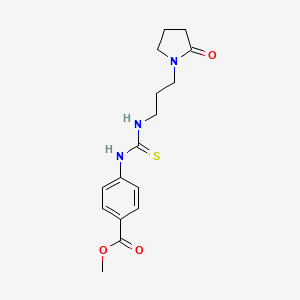 molecular formula C16H21N3O3S B4896543 Benzoic acid, 4-[[[[3-(2-oxo-1-pyrrolidinyl)propyl]amino]thioxomethyl]amino]-, methyl ester CAS No. 774554-08-4