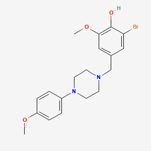molecular formula C19H23BrN2O3 B4896583 2-Bromo-6-methoxy-4-[[4-(4-methoxyphenyl)piperazin-1-yl]methyl]phenol 