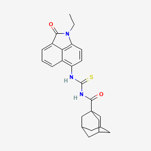 molecular formula C25H27N3O2S B4896600 N-[(1-ethyl-2-oxobenzo[cd]indol-6-yl)carbamothioyl]adamantane-1-carboxamide 
