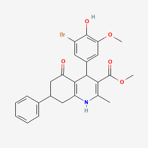 molecular formula C25H24BrNO5 B4896606 Methyl 4-(3-bromo-4-hydroxy-5-methoxyphenyl)-2-methyl-5-oxo-7-phenyl-1,4,5,6,7,8-hexahydroquinoline-3-carboxylate 