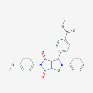 molecular formula C26H22N2O6 B489668 methyl 4-(5-(4-methoxyphenyl)-4,6-dioxo-2-phenylhexahydro-2H-pyrrolo[3,4-d]isoxazol-3-yl)benzoate CAS No. 1005085-36-8