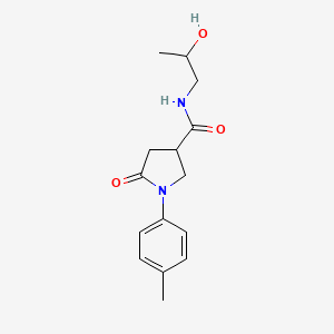 molecular formula C15H20N2O3 B4896728 N-(2-hydroxypropyl)-1-(4-methylphenyl)-5-oxopyrrolidine-3-carboxamide 